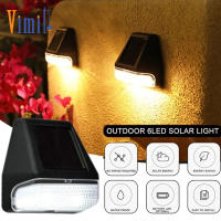 Vimite LED Solar Garden Lights Outdoor Waterproof Intelligent Control Wall Lamps Fence Decorative Lights for Path Stair Landscape Step Deck Balcony Lighting