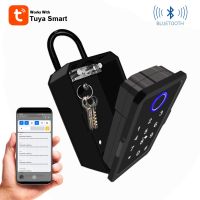 Tuya Smart Key Lockbox Safe Security การ์ดลายนิ้วมือฉุกเฉิน Usb Power กุญแจรหัสกล่องสำหรับ Outdoor Waterproof