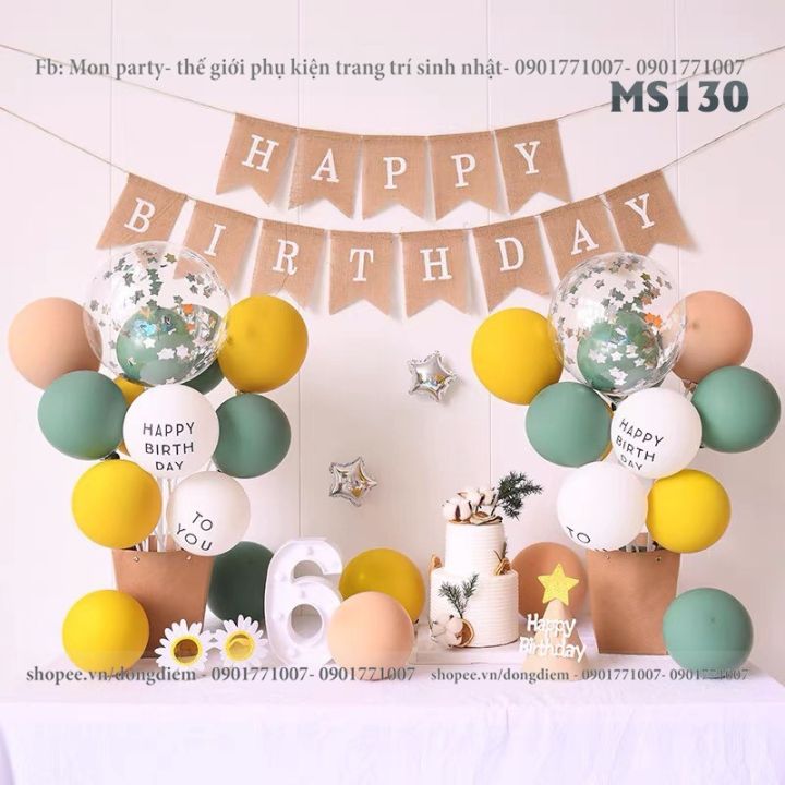 Trang trí sinh nhật trọn gói tại nhà đơn giản BBX107  Trang trí bong bóng   Dịch vụ tạo hình bong bóng xinh nghệ thuật