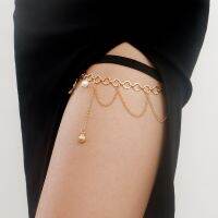 [COD] European and cross-border beach starfish shell pendant freshwater pearl elastic band leg chain female