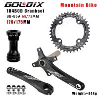 GOLDIX จักรยาน Crank Chainring 104BCD MTB จักรยาน Crank อลูมิเนียมด้านล่าง170มม. 175มม. Crank สีดำ32T 34T 36T 38T 40T 42T Chainring