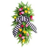 Upside Down Flower Wreath Holiday Hanging Wreath Upside Down Tree Flowers Hanging Wreath Tree Ornaments Home Decor for Wall Front Door supple