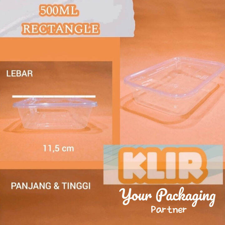 Thinwall Kotak 500ml Food Container Plastik Tepak Makan Plastik Tahan