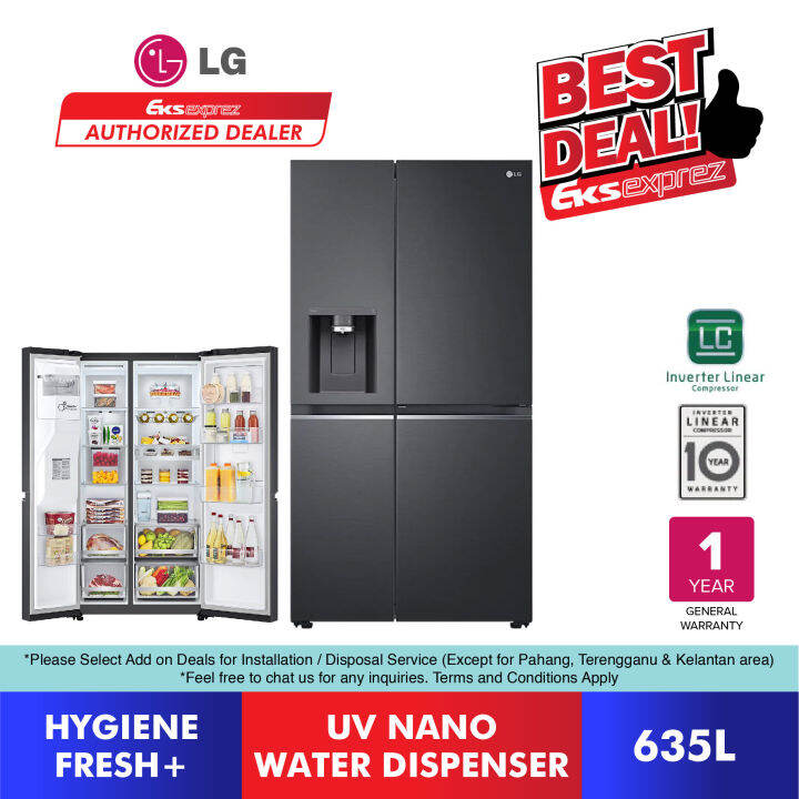 LG SidebySide Inverter Fridge (635L) GCJ257CQES with DoorinDoor