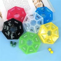 【YF】 1Pcs Mini Round 7 Days Medicine Pill Box Portable Travel Vitamin Sort Tablet Holder Organizer Container Cases