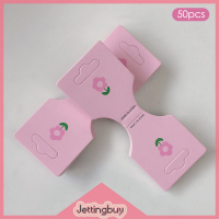 Jettingbuy】ลดราคาแฟลชการ์ดกระดาษแข็งแบบพับดอกไม้สีชมพู50ชิ้นสำหรับสร้อยข้อมือสร้อยคอทำมือการ์ดแสดงสายรัดผมป้ายแขวนขายปลีก