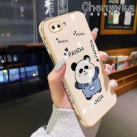 เคส Chenyyka สำหรับ OPPO A5 2018 A3s A12E C1เคสการ์ตูนแพนด้า Realme ดีไซน์ใหม่ด้านข้างเคสซิลิโคนนิ่มป้องกันกล่องกันกระแทกกล้องฝาปิดเลนส์เต็มรูปแบบ