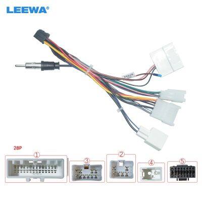 LEEWA 16P Car Head Unit Wire Harness Adapter For Toyota OEM Car Radio Harness With 4-Terminal CA2017