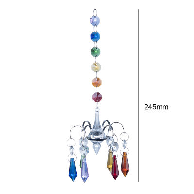 Crystal Ornaments Wind Chime Catchers Hanging Prism Home Garden Car Decor Diamond Metal Wind Chime Bead Crystal Pendant