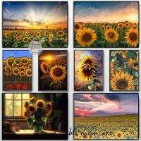 Sunset Field Sunflower Canvas Art: ภาพพิมพ์ติดผนังที่ได้แรงบันดาลใจจากธรรมชาติสำหรับตกแต่งบ้าน-เหมาะสำหรับห้องนั่งเล่นเหมาะสำหรับคนรักธรรมชาติ