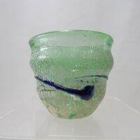 Ryukyu glass Green Cup japanese ก.9 ส.8 cm