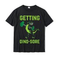Getting Dino-Sore Funny T Rex Dinosaur Workout Wholesale Men Tops Tees Slim Fit Top T-Shirts Cotton Casual