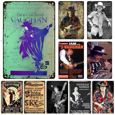 Musician Stevie Ray Vaughan Wall Plate Rusty Metal Tin Sign Decorative Plate Bar Club Wall Industrial Decor Vintage Metal Plaque Baking Trays  Pans