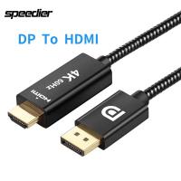 High quality DP DisplayPort To HDMI-compatible 2.0 Cable 4K 60Hz 18Gbps Male to Male braided Adapter Cable 6.6FT Adapters Adapters
