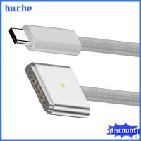 BUCHE 200ซม. ค่ะ Pd 140W แล็ปท็อป แม่เหล็กแบบแม่เหล็ก สายชาร์จไฟ ตัวแปลงสัญญาณ USB Type C ถึง MagSafe 3