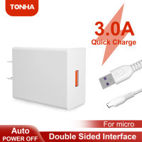 TONHA 2.4A Quick Charger w/ Double Side Interface USB Output w/ 1 Meter Charging Cable for Android Micro Phones Samsung Vivo Oppo LG Nokia fast charger for android original