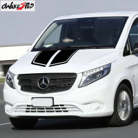 1set Racing Sport Car Hood Bonnet Stripes Stickers For -Benz Vito Auto Engine Cover Accessories Decor Vinyl Decals