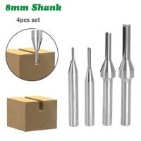 4 ชิ้น 3 ขลุ่ย TCT ตรง End Mill งานไม้ CNC เครื่องมือ เครื่องตัดคาร์ไบด์ 1/2 Shank Router Bit สําหรับไม้ MDF ไม้อัด Chipboard