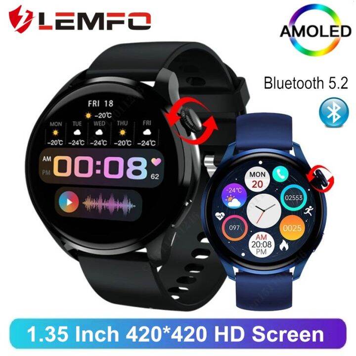 LEMFO HW66 Smart Watch AMOLED 420*420 HD Screen Bluetooth Call Music ...