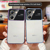 ปลอกซิลิโคนใสสำหรับ Vivo สำหรับ Vivo Y36เคสโทรศัพท์ TPU,Y22 Y22s Y02 Y02A Y02T Y02S Y 36 4G 5G 2023 4G 2023ใหม่เคสโทรศัพท์ TPU ชุบหน้าต่างขนาดใหญ่เลนส์กล้องถ่ายรูปการป้องกันเต็มรูปแบบโปร่งใส Y35ผิวนอกด้านหลังผ้าคลุม