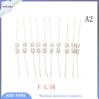 Aokago 10pcs F1A/1.5A/2A/3A/5A Fast blow Glass Tube ฟิวส์ Axial Lead 3.6X10mm 250V