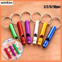 WENKEN 1/2/5/10pcs 7 สี กลางแจ้ง พร้อมพวงกุญแจ นกหวีดเอาตัวรอด นกหวีดฉุกเฉิน อุปกรณ์ฝึกซ้อม เครื่องมือ EDC