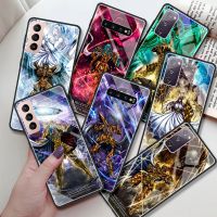 【Yellow peach flavor】สำหรับ Samsung Galaxy S20 FE S10 Plus S21 Ultra หมายเหตุ10 Lite 20 S9 S10e S8 9 Tempered โทรศัพท์ Saint Seiya อะนิเมะ Capa