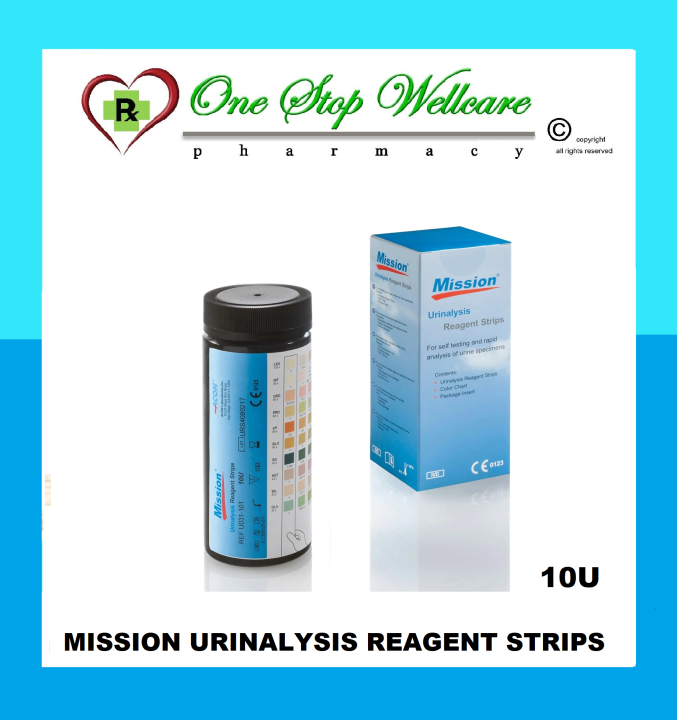 MISSION URINALYSIS REAGENT STRIPS 10U (EXP08/2024) Lazada