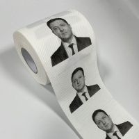 Creative Printed Toilet Paper Rolls Ukraine President Zelensky Putin Toilet Paper Funny Joke Tissue Bathroom Prank Roll Paper