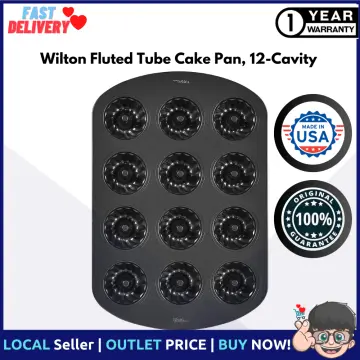 Wilton Bakeware 24-Cavity Fluted Tube Pan, Black, Mini