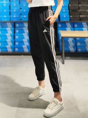 Adidas Womens Three Stripes Casual Breathable Neck Small Feet Sports Trousers Genuine
