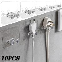 10 PCS Wall Storage Hook Punch-free Power Plug Socket Holder Kitchen Accessories Bathroom Organizers Self-Adhesive Wall Hanging