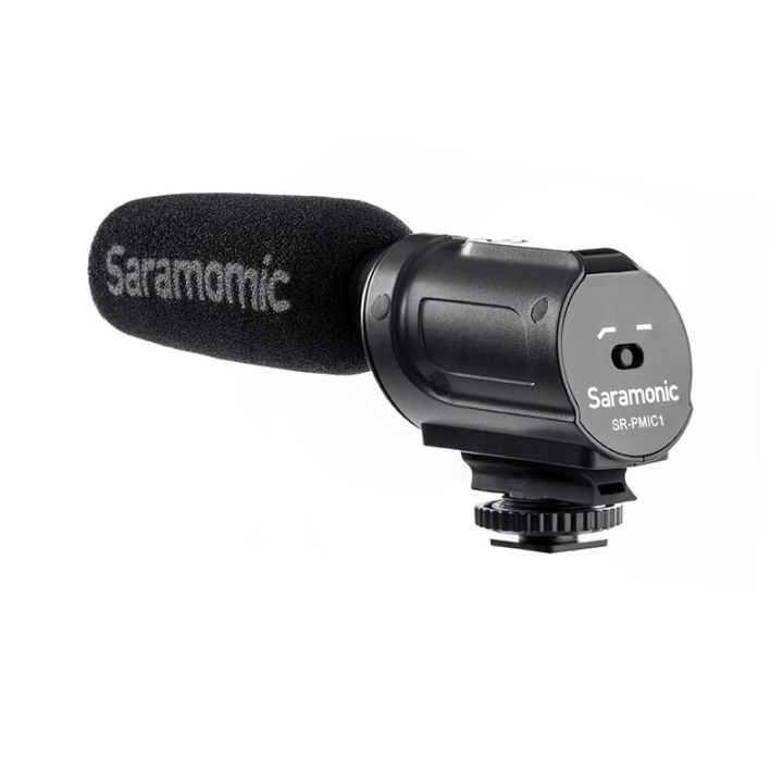 saramonic-ไมโครโฟน-shortgun-sr-pmic1-แจ็ค-3-5mm-trs-ตัวเมีย-ไม่ใช้แบตเตอรี่-ไมค์โมโนคอนเดนเซอร์-super-cardioid-ติดกล้อง