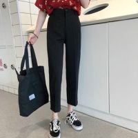 COD SDFERTGRTYTYUYU Korea Women Suit Pants Fashion Office Lady High Waist Black Trousers Plus Size S-5XL