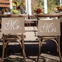 AMEAH Rustic Romantic นาย AndMrs. ป้ายอุปกรณ์ตกแต่งงานเลี้ยงซัพพลายสำหรับงานเลี้ยงแบบแขวนป้ายธงเก้าอี้