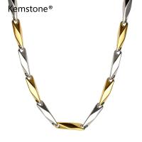 Kemstone สร้อยคอสแตนเลส4มม. สำหรับผู้หญิงและผู้ชาย,สีทองสีเงิน