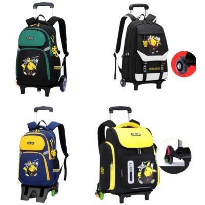 Pokemon School Bag Backpack Trolley Car School Bag Travel Bag Waterproof School Stationery Storage Zipper Bag Childrens Gift