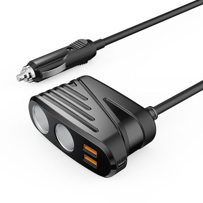 USB ที่ชาร์จแบตในรถคู่ QC3.0เดียวชนิด C PD18W เร็วชาร์จ2ซ็อกเก็ตจุดบุหรี่ Splitter สำหรับ12/24V ยานพาหนะ