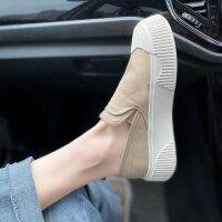 COD DSFGREYTRUYTU Biscuit Thick-Soled Canvas Shoes Women Spring New Style Versatile Niche Design Sense Slip-On