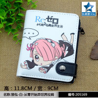 Ram Re:Life In A Different World From Zero Women Men Cartoon Wallet Casual Coins Coin Purse Student Anime Card Holder Storage Bag Portable Key Case