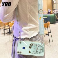 เคสสำหรับ Vivo โทรศัพท์กระจกแต่งหน้า YBD Y95 Y91 Y91i 1807 1816 1817 1811เชือกยาวขายึด Hello Kitty สำหรับการใช้ Srossbody