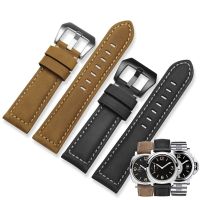 ◐❇₪ 22mm 24mm 26mm Genuine leather Watch Band for Panerai Luminor Pam Straps Bracelet Pulseira Correa Reloj Saat Cinturino bands