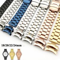 Stainless Steel Curved End Metal Strap 18mm 20mm 22mm 24mm for Seiko SKX007 for Rolex Luxury Bracelet Watch Band Accessories