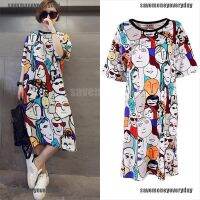 COD DSFDGESERRRRR 【money】Women Sexy Loose Boho Print Dress Evening Party Night Club Beach Dresses Tops[save]