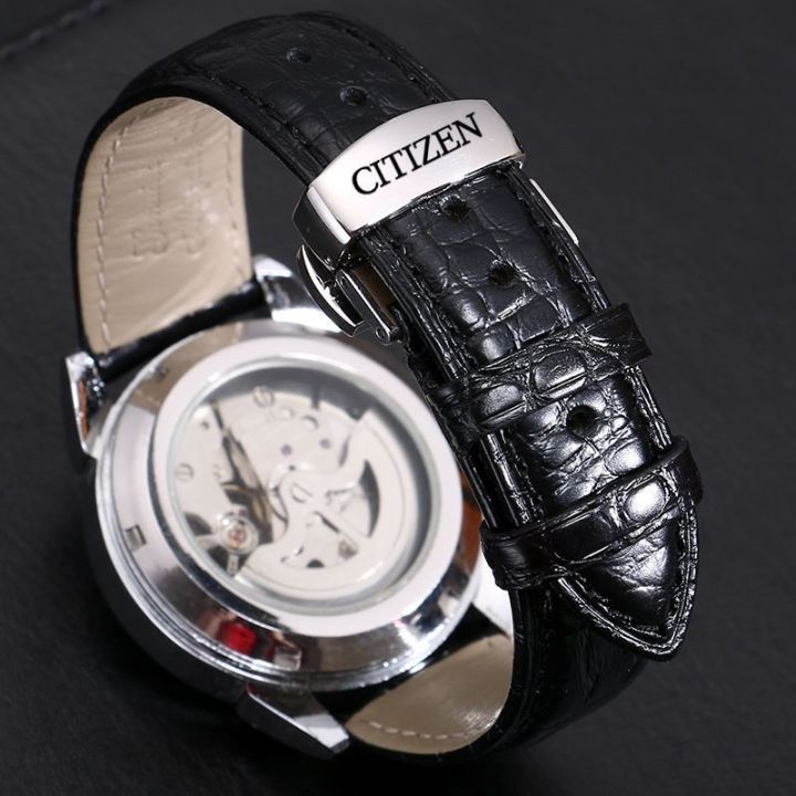 นาฬิกา-citizen-พร้อมหนังจระเข้แท้สีน้ำเงินเทวดาพลังงานจลน์แสงชายและหญิงรุ่นหัวเข็มขัดผีเสื้อ-22-สร้อยข้อมือหนังนุ่ม