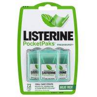 Listerine Pocketpaks Oral Care Strips Freshburst Value Pack 72 แผ่นฟิล์มระงับกลิ่นปากเพื่อลมหายใจหอมสดชื่นยาวนานมั่นใจตลอดเวลาแพ็คสุดคุ้มนำเข้าจากออสเตรเตรเลีย