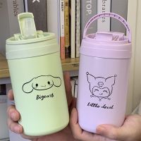 500ml ถ้วยร้อน Sanrioed Anime Kuromi Cinnamoroll ขวดน้ำกีฬาสำหรับเด็ก Kawaii Straw Cup กีฬาชากาแฟถ้วยของขวัญคนรัก