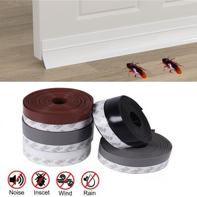 5M/45mm Window Door Bottom Seal Strip Self Adhesive Silicone Household Office Bathroom Sealing Strip Windproof Home Tape Strip