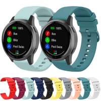 สายนาฬิกาข้อมือซิลิโคนสำหรับ Garmin Vivoactive 4S 4 3 Forerunner 158 245 245M 645 55 Venu 2 2S SQ Music สายรัดข้อมือกีฬา18 20 22มม.