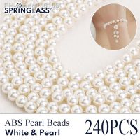 3/4/5/6/8/10mm White Pearl Beads With Hole Loose Faux Round Pearls For Jewelry Making Diy Craft Earring Necklace And Vase Filler